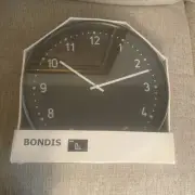 IKEA BONDIS Wall Clock 15" Black New Sealed Battery Large