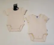 Bonds BWWCW 02K Beige Organics Wonderbodies Bodysuit 2 Pack Size 00000 New