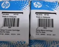 在飛比找Yahoo!奇摩拍賣優惠-HP 63 黑色+彩色原廠裸裝墨水匣 HP2130 3830