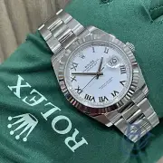 Rolex Datejust41 White Roman 126334 Gold Bezel on Oyster Complete Unworn