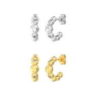 ANYCO Earrings 925 Silver Circle Lab Grown Diamonds Fashion Accessories For Women
