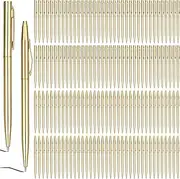 Fuutreo 150 Pack Wedding Gold Pens Bulk Gold Metal Pens Slim Ballpoint Retractable Ballpoint with Black Ink Mini Conical for Wedding Favors Guests, Office Business Teachers,1.0 mm