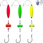 Visulong Catfish Fishing Set, Takedown Rigs Catfish Floats, 6/0-8/0 Fishing Tackle Kit with Rattles Catfishing, Circle Hook, Beads for River Lake Bottom Bank Catfishing