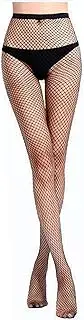 [Jieaissna] Women's Black High-Waist Fishnet Tights, Sexy Mesh Stockings with Allover Fishnet Pattern, Stretchy Pantyhose for Women, Black, One Size