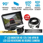 Elinz 7" LCD Monitor HD 12V/24V 4PIN IR LED CCD Reversing Camera Car Truck Caravan