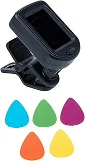 VINTORKY 1 set Guitar Tuner with Picks Portable Ukulele Tuner Lightweight Plectrum Replacement Flexible Angle Easy Clip Design for Guitarists and Musicians Random Color
