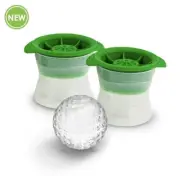Tovolo Set of 2 Golf Balls 2.5" Ice Molds Slow Melting With Silicone Cap New!