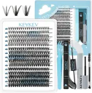 Kevkev Lash Extension Kit 300Pcs Individual Lashes Kit Lash Clusters Kit D