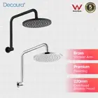 Decaura 9'' Rain Shower Head Set Round Brass Gooseneck Shower Wall Arm DIY WELS