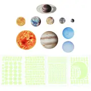 1 Set Glow in the Dark Solar System Stickers, Glow Star and Square Wall Decals