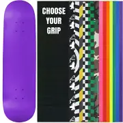 Skateboard Deck Pro 7-Ply Canadian Maple NEON PURPLE With Griptape 7.5" - 8.5"