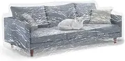KEBE Clear Thicker Couch Cover for Pets, Heavy Duty Waterproof Plastic Shield Cat Dog Scratch Proof Protector, Non-Slip Sofa Slipover for Storage and Moving