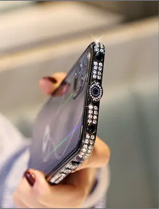 蘋果11手機殼水鉆iPhone11金屬邊框iPhone11promax奢華鑲鉆邊框外殼11pro鋼化后蓋膜11max防摔網紅新款保護套