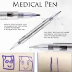 DOUBLE HEAD WHITE SURGICAL EYEBROW TATTOO SKIN MARKER PEN TO