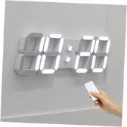 3D LED Clock, Multi 15.3" Big Plus White Wall Clock With Remote Control