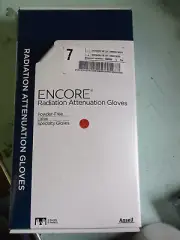 5 PACK Ansell Encore Radiation Attenuation PF Gloves Size 7 Latex 20873070 BS7