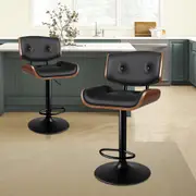 2x ALFORDSON Bar Stool Swivel Chair Black