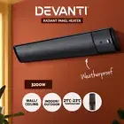 Devanti Electric Infrared Radiant Strip Heater 3200W Panel Heat Bar w/ Remote