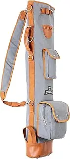 Thorza Sunday Golf Bag for Men and Women - Vintage Canvas and Leather Stores Balls, Tees, and Clubs – 2 Zippered Pockets, Name Tag ID and Leather Tee Holder - Lightweight and Elegant Golf Carry Bag
