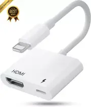 Lightning to HDMI Adapter, 1080P AV, Compatible with iPhone/iPad