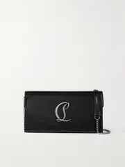[Christian Louboutin] Christian Louboutin - Loubi54 Embellished Patent-leather Shoulder Bag - Black - One size One size Black