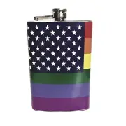 8 oz LGBT American Flag Pride Flask