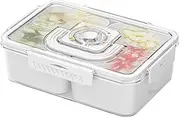 Clear Seasoning Box | Seasoning Container with Lid - Divided Serving Tray with Handle Condiment Jars for Salt Sugar Pepper Nuts Snacks