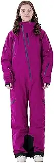 [XUQNAGG] Women's One Piece Ski Suits Windproof Jumpsuit Waterproof Warm Breathable Detachable Hood Snowsuit For Snow Sports
