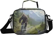 Sasquatch Moutain Bike Insulated Lunch Box for Women Men - Ideal for Work, Picnics - Includes Adjustable Shoulder Strap