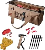 1050D Nylon Oxford Camping Storage Bag Waterproof Heavy Duty, Large Capacity, Widened Handle, Portable Tool Pouch Carry Bag for Hammers (A: Sand Color)