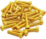 uxcell 30pcs Gold Tone M6 x 30mm Motorcycle Car Hexagon Socket Fastener Bolts Screws