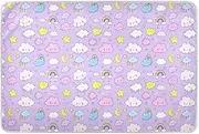 Cute Cartoon Rainbow Star Purple Peach Toddler Highly Absorbent Toddler Bed Pee Pads Cute Cool Pee Mats for Baby Toddler Children , 52" L x 34" W