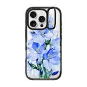iPhone 16 Pro Impact Ring Stand Case MagSafe Compatible Blue flowers