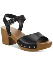 Style & Co Anddreas Platform Retro Block-Heel Sandals Black Womens Sz 6.5 NEW