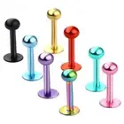 1 Pair Labret Lip Stud Ring Bar Earring Surgical Steel Piercing Jewellery Ball