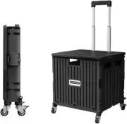 Foldable Shopping Trolley 65L Collapsible Utility Cart Folding Portable Crate