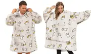Unisex Oversized Plush Hooded Blanket - Cats