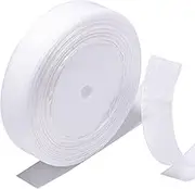 0.8 inch Sheer Organza Ribbon Sage Green Chiffon Ribbon for Gift Wrapping Father's Day Wedding Flower Bouquet Crafts 50 Yards, White