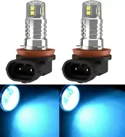 LED 20W H9 Icy Blue 8000K Two Bulbs Head Light High Beam Replacement Bike Lamp