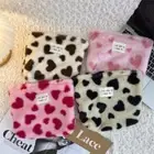 Winter Plush Travel Cosmetic Bag Leopard Print Clutch Bag