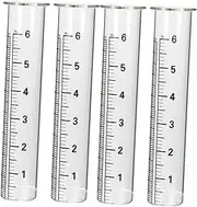 BESPORTBLE 4pcs Test Tube Rain Gauge Large Unbreakable Rain Gauge Outdoor Tubes Cylinder Clear Container Outdoors Measuring Measure Rainfall Gauge Tool Outdoor Rain Gauge Rain Gauges Glass