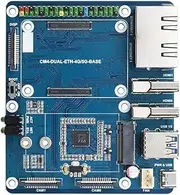 Mellisso for CM4 Dual Gigabit Ethernet Port Backplane Core Board Computing Module 5G/4G/USB IoT Expansion Board
