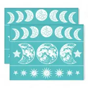 Starry Night Silk Screen Set - 2pcs 11x8.6 Inch Self-Adhesive Moon Phase Fantasy