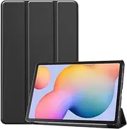 [LANHOMEX] Case for Samsung Galaxy Tab S6 Lite 10.4 inch 2022/2020 (SM P610/P615/P613/P619), PU Leather，Triple fold Bracket Function,Galaxy Tab S6 Lite case Cover，Impact Resistance.(Black)