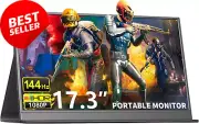 Portable Gaming Monitor 17.3" 144Hz 1080P Dual USB-C HDMI VESA Speakers