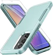 Ezydigitals Case Dual Layer Tough Cover Rugged Case for Samsung Galaxy A56 5G + Tempered Glass Screen Protectors - Light Blue