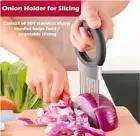 Onion Cutter Vegetable Chopper, Stainless Steel Tomato Potato Slicer, Meat Tend