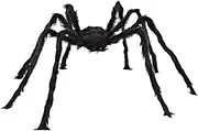Halloween Spider Web Decorations,Outdoor Hairy Spider Set - Giant Spider Outdoor Halloween Decorations for Wall, Yard, Halloween Haunted House Decor, Puchen