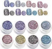 Aceirropy Glitter Polish,Manicure Shimmer Gel - 8 Colors Polish Glitter Kit Art for Salon Women Home Manicure Girl Decoration