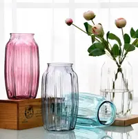在飛比找樂天市場購物網優惠-玻璃花瓶 歐式插花瓶 富貴竹花器 八角花瓶 居家落地擺件小清